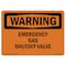 Signmission Safety Sign, OSHA WARNING, 10" Height, Aluminum, Emergency Gas Shutoff Valve, Landscape OS-WS-A-1014-L-12110 - alternate 1